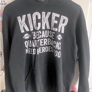 black hoodie for kickers in football
